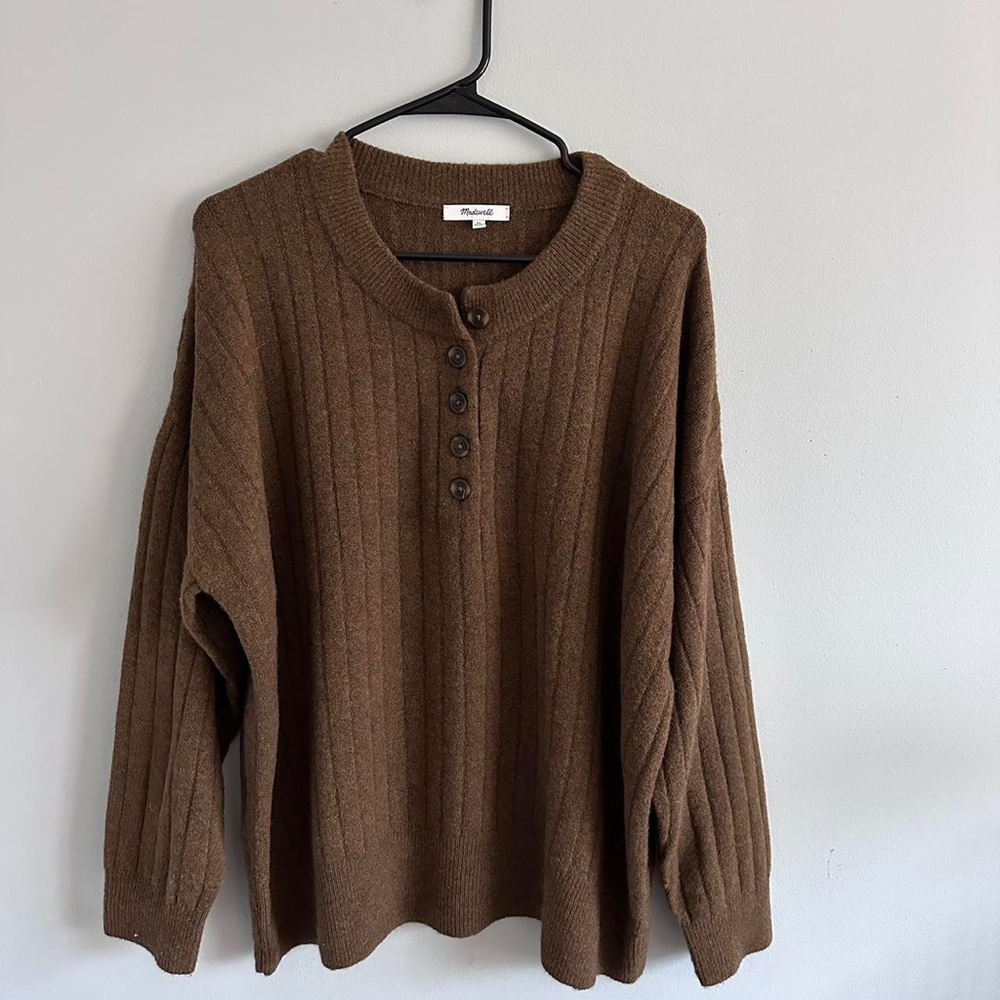 Fall/Winter must have sweater 🍂 Olive Merino Wool Wide Ribbed Soft Stretch